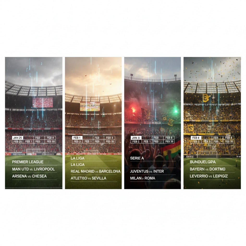 Jadwal liga Inggris Spanyol Italia dan Jerman terbaru