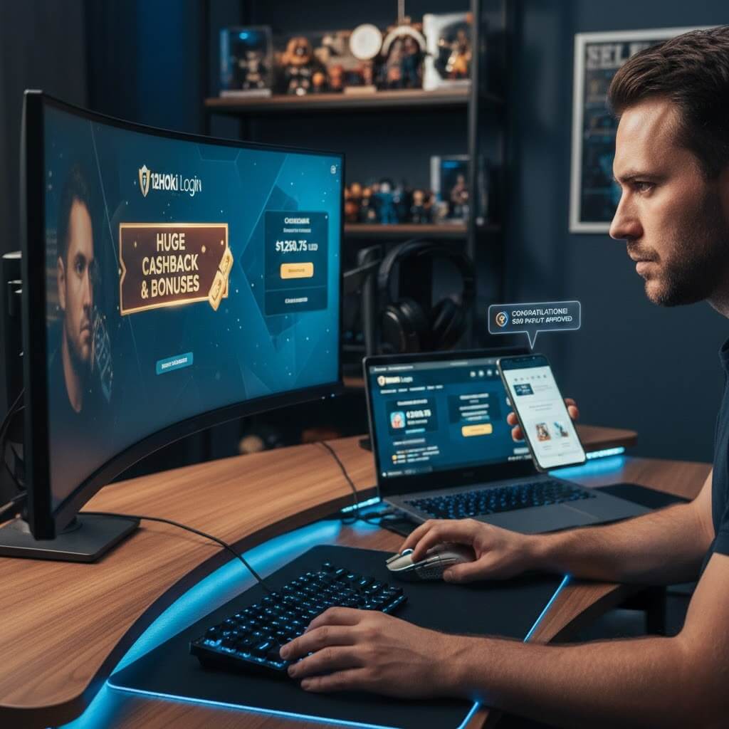 Pemain slot online fokus menggunakan 12Hoki Login untuk klaim cashback besar dan bonus setiap hari